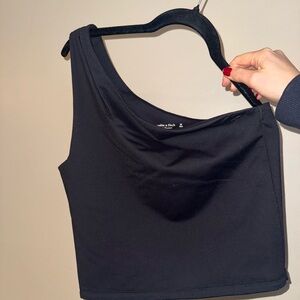Abercrombie & Fitch Black One-Shoulder Crop Top